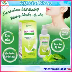 InoCharm Ích Nhân Gel Dung Dịch Vệ Sinh Phụ Nữ Trầu Không,Sạch Thơm,Khử Mùi,Giữ Ẩm-Chai 100ml