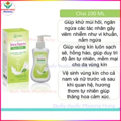 InoCharm Ích Nhân Gel Dung Dịch Vệ Sinh Phụ Nữ Trầu Không,Sạch Thơm,Khử Mùi,Giữ Ẩm-Chai 100ml