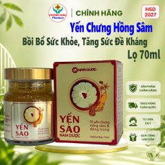 Yến Sào Nam Dược Tổ Yến Chưng Hồng Sâm Và Đông Trùng Hạ Thảo Bồi Bổ Sức Khỏe, Tăng Đề Kháng-Lọ 70ml