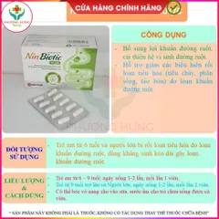 Men Vi Sinh Nin Biotic Plus Bổ Sung 3 Chủng Men Lợi Khuẩn, Cải Thiện Hệ Vi Sinh Đường Ruột- Hộp 50v