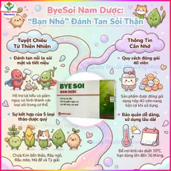 Bài Sỏi/Byesoi Nam Dược Hỗ Trợ Lợi Tiểu,Bài Tiết Sỏi Thận,Sỏi Tiết Niệu,Sỏi Mật,Giảm Bí Tiểu-Hộp 40V