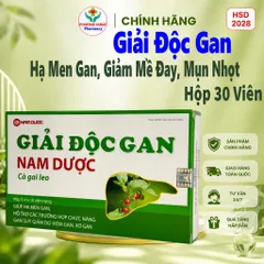 Giải Độc Gan Nam Dược Giúp Bổ Gan,Hạ Men Gan,Giảm Mề Đay,Mụn Nhọt,Mẩn Ngứa - Hộp 30 Viên