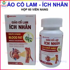 Giảo Cổ Lam Ích Nhân Hỗ Trợ Hạ Mỡ Máu,Cholesterol,Giảm Nguy Cơ Xơ Vữa Mạch,Hạ Đường Huyết-Hộp 60V
