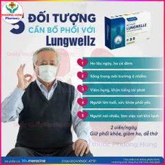 Bổ Phổi Lungwellz Của Meracine Hỗ Trợ Bổ Phổi, Giảm Ho, Giảm Đau Rát Họng,Khản Tiếng - Hộp 30 Viên