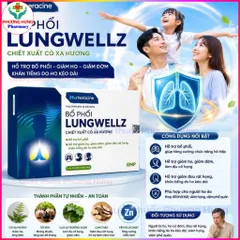 Bổ Phổi Lungwellz Của Meracine Hỗ Trợ Bổ Phổi, Giảm Ho, Giảm Đau Rát Họng,Khản Tiếng - Hộp 30 Viên
