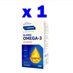 Dầu Cá Alaska Omega-3 1000mg của Meracine Tốt Cho Mắt,Não,Giảm Nguy Cơ Xơ Vữa Động Mạch- Lọ 100 Viên