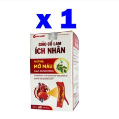Giảo Cổ Lam Ích Nhân Hỗ Trợ Hạ Mỡ Máu,Cholesterol,Giảm Nguy Cơ Xơ Vữa Mạch,Hạ Đường Huyết-Hộp 60V