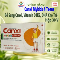 Canxi Mykids 4 Teens Ích Nhân Bổ Sung Canxi, Vitamin D3, K2, DHA Cho Trẻ Đang Phát Triển-Hộp 30 V