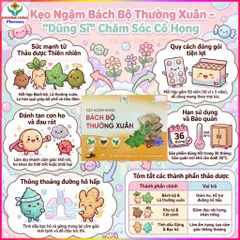 Viên ngậm Bách Bộ Thường Xuân Giúp Bổ Phổi, Giảm Cảm Ho, Cung Cấp Khoáng Chất Cho Cơ Thể-Hộp 50v