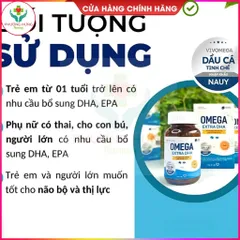 Dầu Cá Omega Extra DHA Của VNGPV Hỗ Trợ Phát Triển Não Bộ, Bổ Mắt, Cải Thiện Thị Lực - Lọ 30 Viên