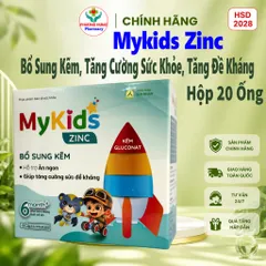 Mykids ZinC của Ích Nhân Giúp Bổ sung Kẽm, hỗ trợ tăng cường sức khỏe, tăng sức đề kháng-Hộp 20 ống