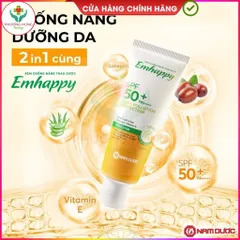 Kem Chống Nắng Thảo Dược Emhappy Nam Dược, SPF 50+, Dưỡng Ẩm Da,Nâng Tông,Ngừa Lão Hóa Da-Tuýp 75g
