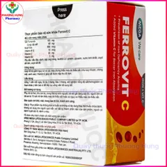 Ferrovit C Hỗ Trợ Giảm Nguy Cơ Và Các Triệu Chứng Thiếu Máu Do Thiếu Sắt - Hộp 30 Viên