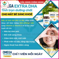 Dầu Cá Omega Extra DHA Của VNGPV Hỗ Trợ Phát Triển Não Bộ, Bổ Mắt, Cải Thiện Thị Lực - Lọ 30 Viên