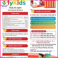 Siro Ăn Ngon Mykids Hỗ Trợ Tiêu Hóa, Giúp Bé Ăn Ngon, Tăng Cường Hấp Thu Dinh Dưỡng - Hộp 20 Ống