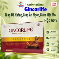 Viên Uống Gincorlife Của Ích Nhân Tăng Cường Sức Khỏe,Đề Kháng,Giúp Ăn Ngon,Giảm Mệt Mỏi-Hộp 60V
