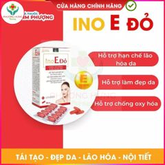 Viên Uống Ino E Đỏ Của Ích Nhân Bổ Sung Vitamin E, Hỗ Trợ Làm Đẹp Da, Chống Oxy Hóa Da-Hộp 30 Viên