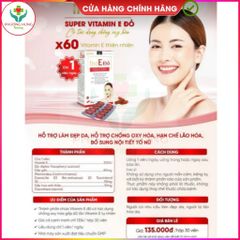 Viên Uống Ino E Đỏ Của Ích Nhân Bổ Sung Vitamin E, Hỗ Trợ Làm Đẹp Da, Chống Oxy Hóa Da-Hộp 30 Viên