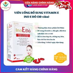 Viên Uống Ino E Đỏ Của Ích Nhân Bổ Sung Vitamin E, Hỗ Trợ Làm Đẹp Da, Chống Oxy Hóa Da-Hộp 30 Viên