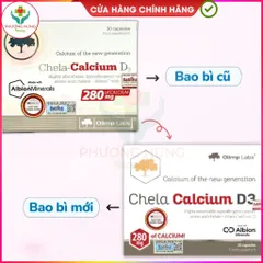 Chela Calcium D3-Bổ Sung Canxi,Vitamin D3 Cho Trẻ Từ  6 Tuổi,Người Lớn,Mẹ Bầu Và Cho Con Bú-Hộp 30V