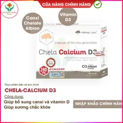 Chela Calcium D3-Bổ Sung Canxi,Vitamin D3 Cho Trẻ Từ  6 Tuổi,Người Lớn,Mẹ Bầu Và Cho Con Bú-Hộp 30V
