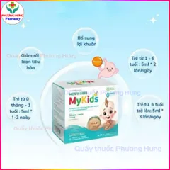 Men Vi Sinh Mykids Bổ Sung 3 Chủng ~ 3 Tỷ + 1 Vách Lợi Khuẩn, Dùng Được Cho Trẻ Sơ Sinh -Hộp 20 Ống