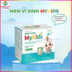 Men Vi Sinh Mykids Bổ Sung 3 Chủng ~ 3 Tỷ + 1 Vách Lợi Khuẩn, Dùng Được Cho Trẻ Sơ Sinh -Hộp 20 Ống