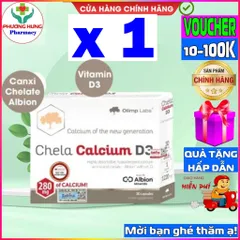 Chela Calcium D3-Bổ Sung Canxi,Vitamin D3 Cho Trẻ Từ  6 Tuổi,Người Lớn,Mẹ Bầu Và Cho Con Bú-Hộp 30V