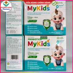 Men Vi Sinh Mykids Bổ Sung 3 Chủng ~ 3 Tỷ + 1 Vách Lợi Khuẩn, Dùng Được Cho Trẻ Sơ Sinh -Hộp 20 Ống