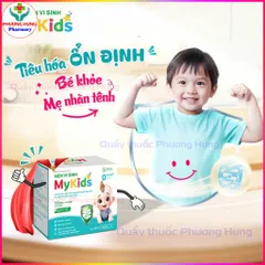 Men Vi Sinh Mykids Bổ Sung 3 Chủng ~ 3 Tỷ + 1 Vách Lợi Khuẩn, Dùng Được Cho Trẻ Sơ Sinh -Hộp 20 Ống