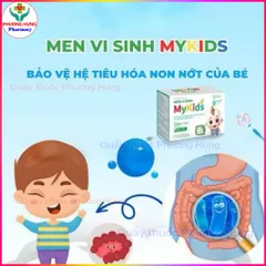 Men Vi Sinh Mykids Bổ Sung 3 Chủng ~ 3 Tỷ + 1 Vách Lợi Khuẩn, Dùng Được Cho Trẻ Sơ Sinh -Hộp 20 Ống