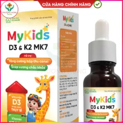 Siro Mykids D3K2 của Ích Nhân Bổ sung vitamin D3, K2 cho cơ thể, tăng cường hấp thu canxi-Lọ 20ml
