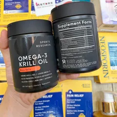 Viên uống dầu Nhuyễn Thể Sports Research Omega-3 Krill Oil Mini-Gels 500 mg |120 viên| Bảo vệ tim mạch - Kháng viêm & Tăng cường trí não [S/P Chuẩn Mỹ]