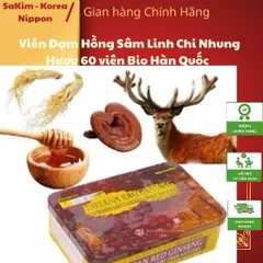 [CHÍNH HÃNG] Viên Đạm Hồng Sâm Linh Chi Nhung Hươu 60 viên Bio Hàn Quốc (1hộp) 795505