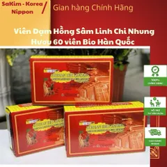 [CHÍNH HÃNG] Viên Đạm Hồng Sâm Linh Chi Nhung Hươu 60 viên Bio Hàn Quốc (1hộp) 795505