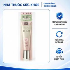 Kem Chống Nắng Nâng Tone Shiseido Elixir Day Care Revolution Tone Up Pink SPF 50+ - Bảo Vệ Da, Làm Sáng Da Tự Nhiên 2in1