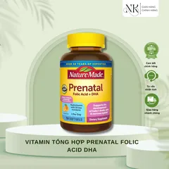 ( HÀNG CHÍNH HÃNG MỸ) VITAMIN TỔNG HỢP CHO MẸ BẦU - NATURE MADE PRENATAL FOLIC ACID DHA+ 150 VIÊN
