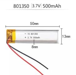 PIN LIPO 3.7V 500mAh 801350 (CÓ MẠCH BẢO VỆ), DÙNG CHO CÁC THIẾT BỊ ĐIỆN TỬ