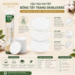 [Tặng quà] Combo 5 Bông Tẩy Trang Skinlovers Cao Cấp Làm Sạch Dịu Nhẹ Mềm Mịn Cho Da Nhạy Cảm 150 miếng