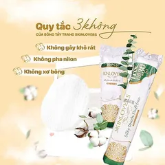 [Tặng quà] Combo 5 Bông Tẩy Trang Skinlovers Cao Cấp Làm Sạch Dịu Nhẹ Mềm Mịn Cho Da Nhạy Cảm 150 miếng