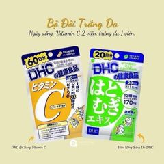 Combo DHC Vitamin C và Viên Uống Trắng Da Ý Dĩ Coix Nhật Bản - Bộ Đôi Sáng Da, Mờ Thâm, Giảm Mụn