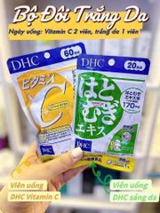 Combo DHC Vitamin C và Viên Uống Trắng Da Ý Dĩ Coix Nhật Bản - Bộ Đôi Sáng Da, Mờ Thâm, Giảm Mụn