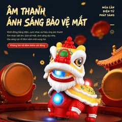 Lồng đèn Trung Thu múa lân có đèn nhạc tự động di chuyển tránh vật cản, quà tặng rằm tháng 8