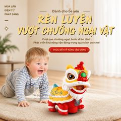 Lồng đèn Trung Thu múa lân có đèn nhạc tự động di chuyển tránh vật cản, quà tặng rằm tháng 8
