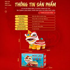 Lồng đèn Trung Thu múa lân có đèn nhạc tự động di chuyển tránh vật cản, quà tặng rằm tháng 8