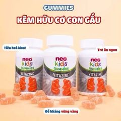 Kẽm Gummies Neo Kids hộp 60 viên cho bé từ 3 tuổi - hỗ trợ bé ăn ngon,tăng đề kháng, giảm ốm vặt