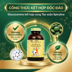 Viên uống tăng tiết dịch khớp giảm thoái hóa khớp Orihiro Glucosamine and Spirulna (900 viên)