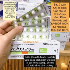 Viên Uống Gút Feburic 10mg Nhật Bản Nội Địa - Hỗ Trợ Giảm Axit Uric Blood, Giảm Đau Khớp
