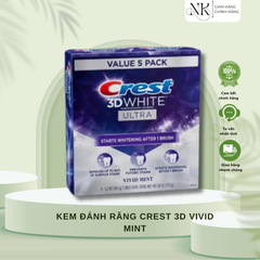  ( HÀNG CHÍNH HÃNG MỸ) SET 5 TUÝP KEM ĐÁNH RĂNG TRẮNG RĂNG CREST 3D VIVID ULTRA 147G 
