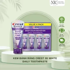 (HÀNG CHĨNH HÃNG MỸ) KEM ĐÁNH RĂNG CREST 3D WHITE DAILY TOOTHPASTE (59G/TUÝP)
